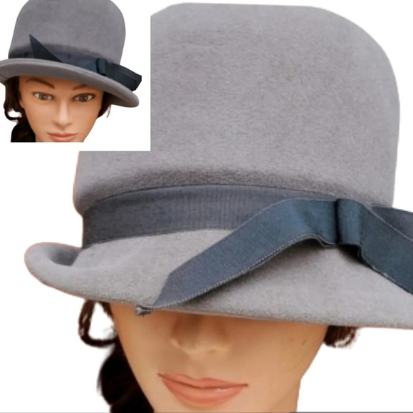 Vintage gray felted‎ hat - Picture 1 of 12